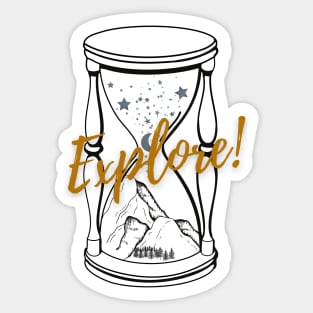 Explore Mountains and Stars Sticker